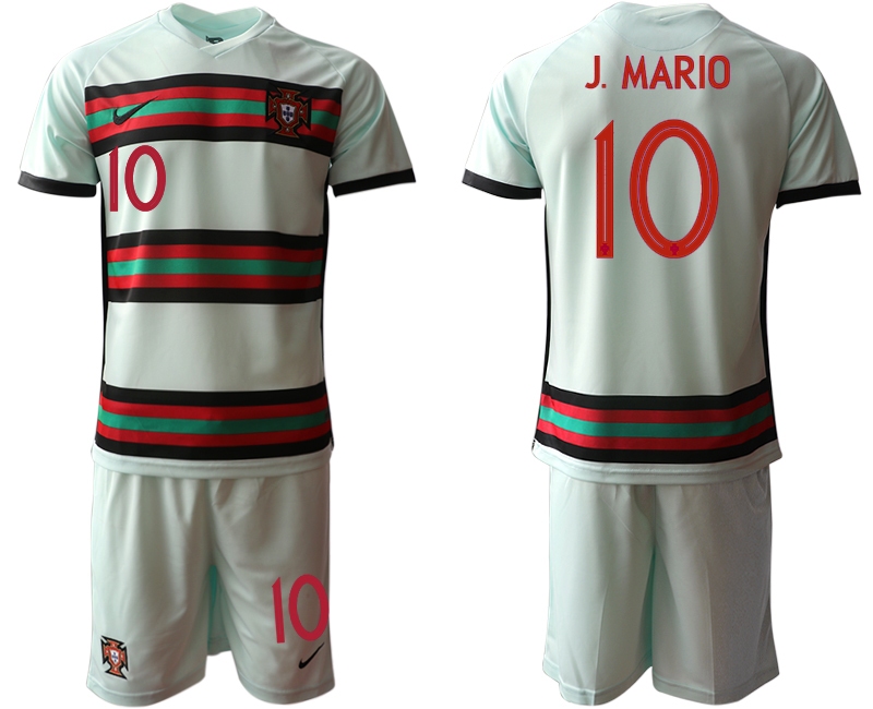 Men 2021 European Cup Portugal away grey #10 Soccer Jersey1